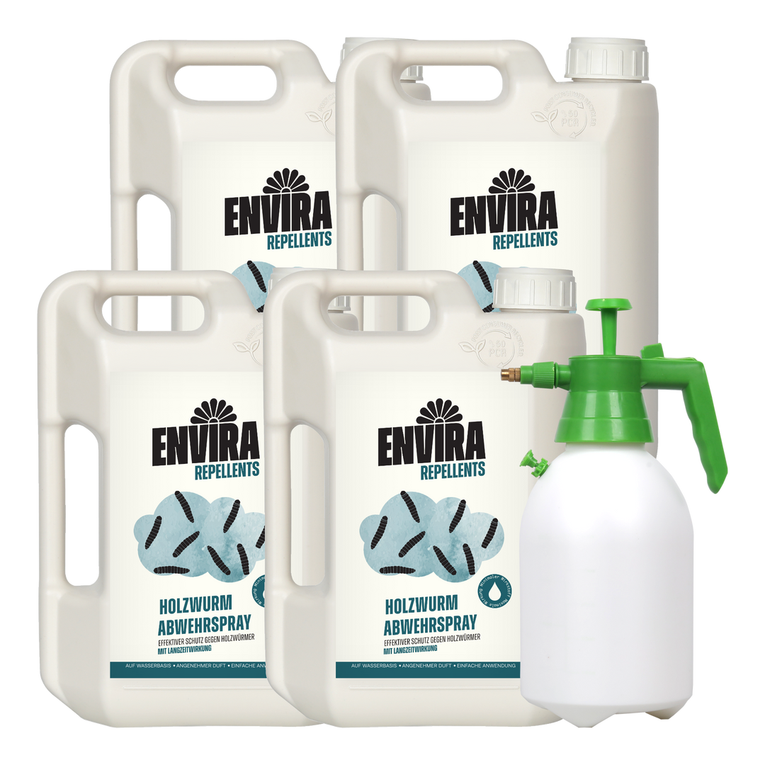 Envira Holzwurmspray 4 x 2L + 2L Drucksprüher